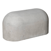 Grijze Jumboblok van Oud Hollands stampbeton, afgeronde bovenzijde, 330 kg.