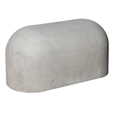Grijze Jumboblok van Oud Hollands stampbeton, afgeronde bovenzijde, 330 kg.