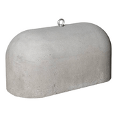 Grijze Jumboblok van Oud Hollands stampbeton met hijsoog, 330 kg.