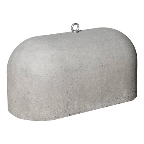 Grijze Jumboblok van Oud Hollands stampbeton met hijsoog, 330 kg.