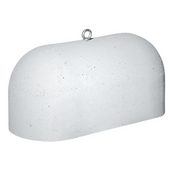 Wit Oud Hollands stampbeton Jumboblok met hijsoog, 330 kg, halfronde vorm.