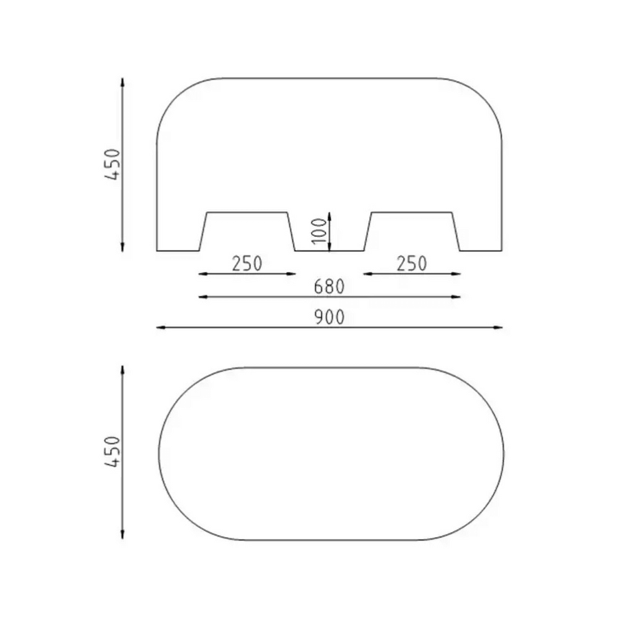 Jumboblok wit met lepelgaten | 310 kg | Oud Hollands stampbeton
