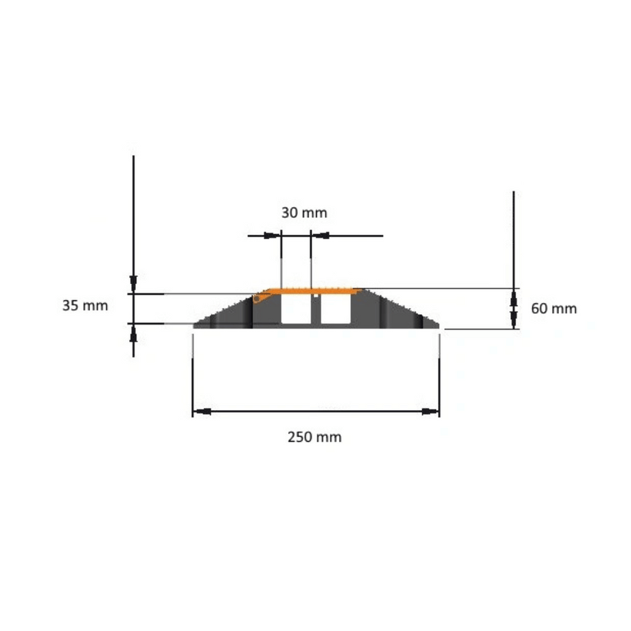Kabeldrempel VBT rechts hoekstuk 2 kanalen