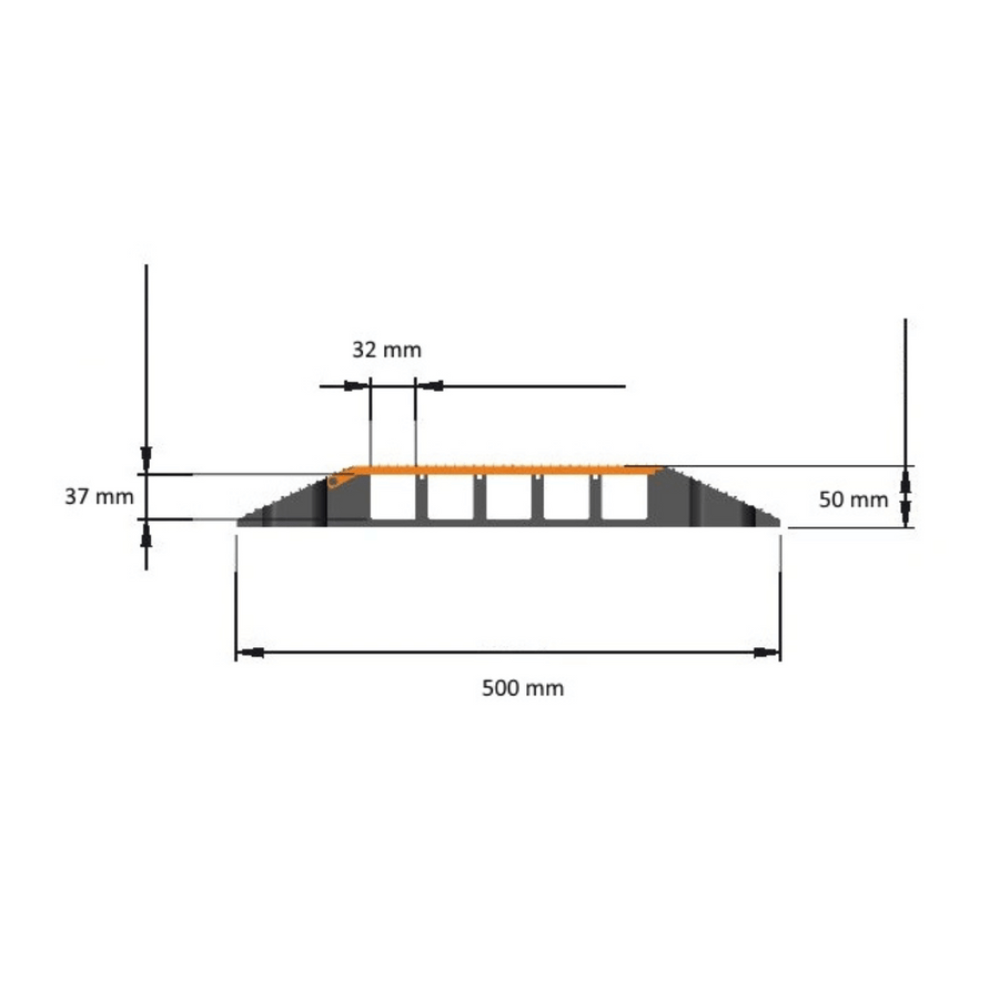 Kabeldrempel VBT links hoekstuk 5 kanalen