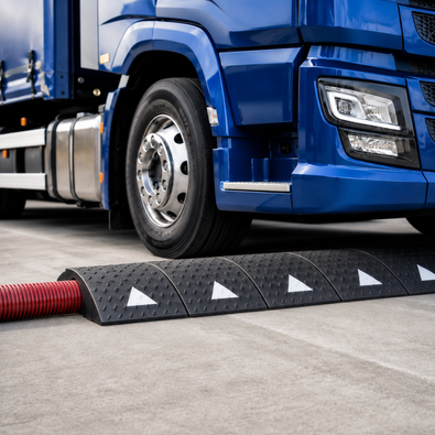 Kabelbrug voor zwaar vrachtverkeer met vrachtauto