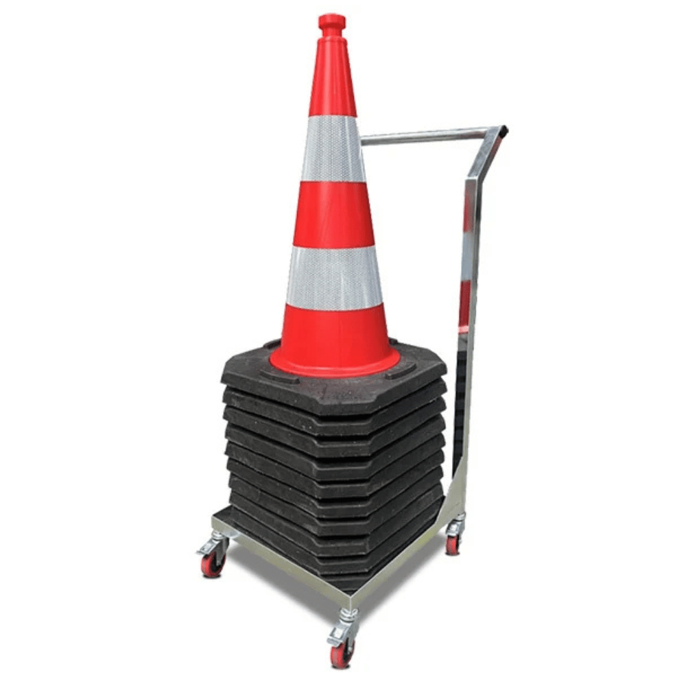 Kegelkar verzinkt staal | Voor verkeerskegels met verzwaarde voet