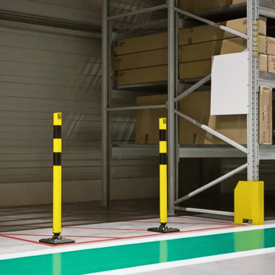 Kickback paal | Geel-zwart of wit-rood | Hoogte 1000 mm