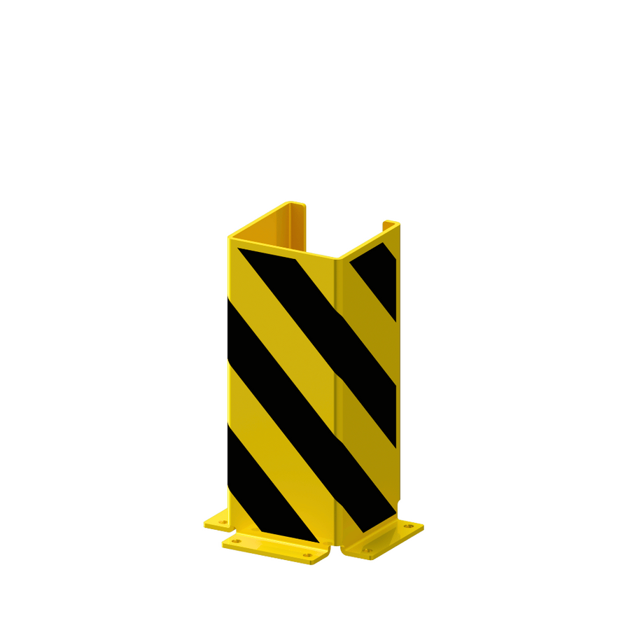 Stelling bescherming U-profiel | Geel-zwart | Voor vloermontage