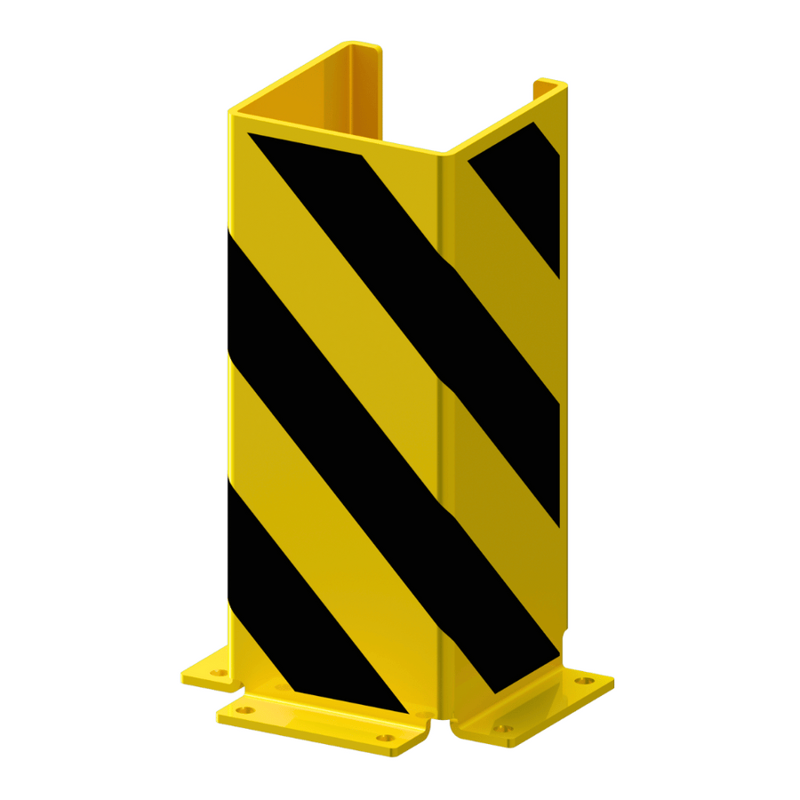 Stelling bescherming U-profiel | Geel-zwart | Voor vloermontage