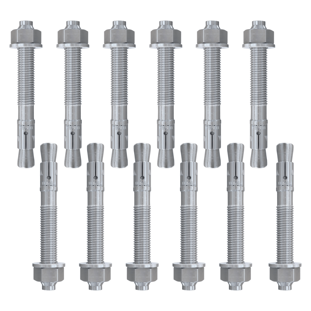 Set van 12 verzinkte snelbouwankers M16x150