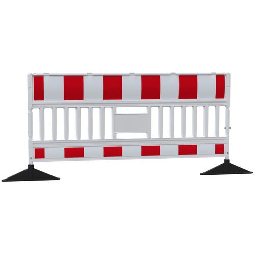 Kunststof afzethek EURO 3 | Wit-rood met rubber voeten