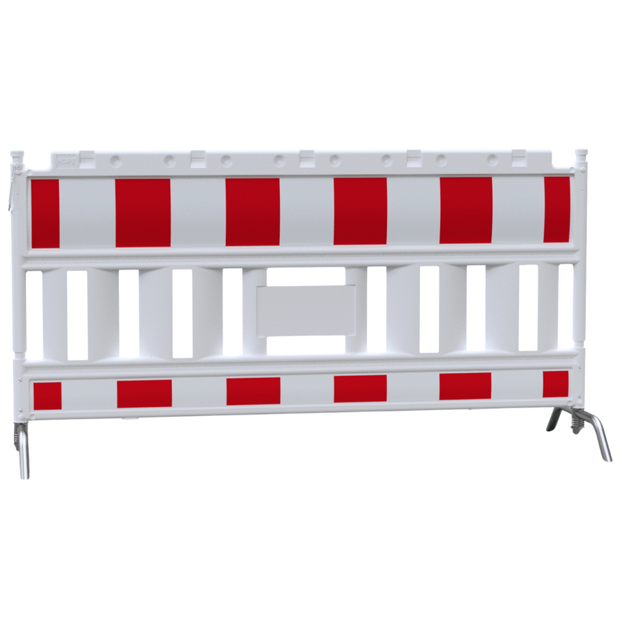 Kunststof afzethek EURO 2 | Wit-rood met stalen voeten