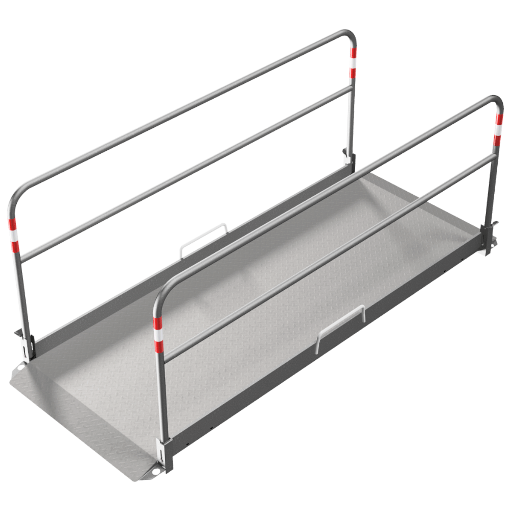 Aluminium loopbrug | 170-650 cm | Met zijgeleiders en antislip bodem