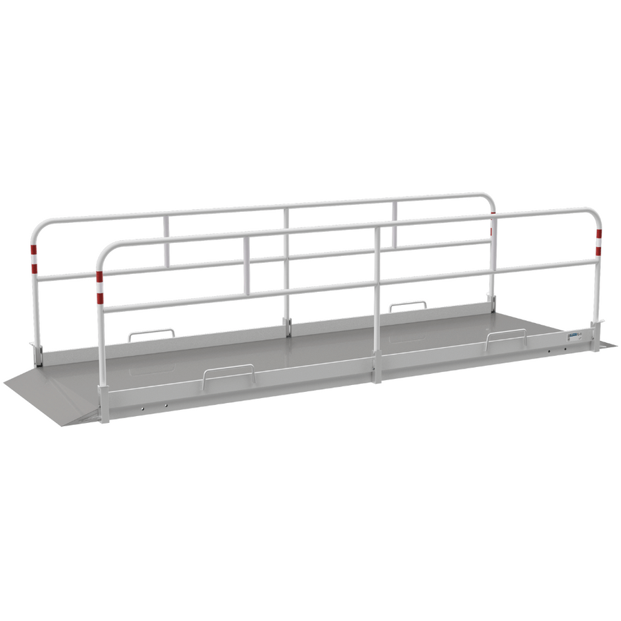 Aluminium loopbrug | 170-650 cm | Met zijgeleiders en antislip bodem