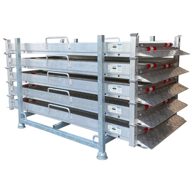 Set van 5 aluminium loopbruggen | Geleverd in opslagcontainer met spanband