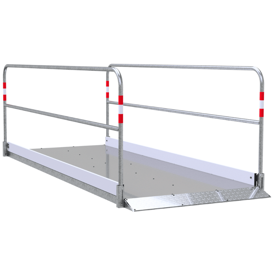 Aluminium loopbrug | 170-600 cm | Verzinkt stalen onderstel