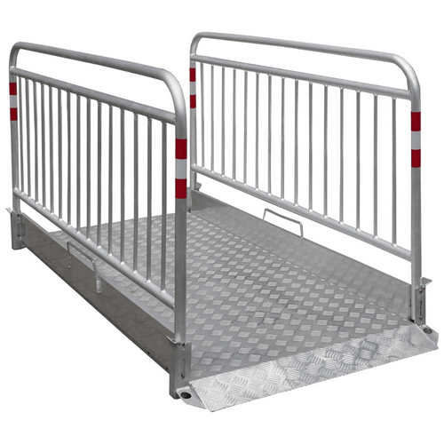 Aluminium loopbrug | 230-330 cm | Met veiligheidsrailing