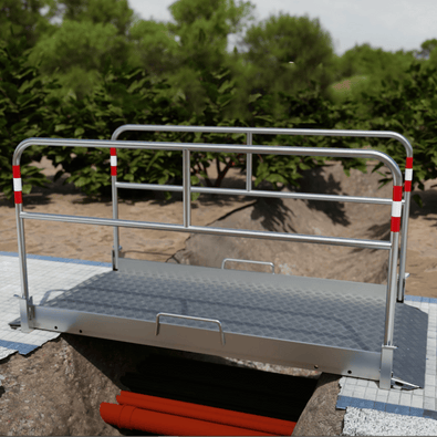 Aluminium loopbrug | 230-330 cm | Met veiligheidsrailing