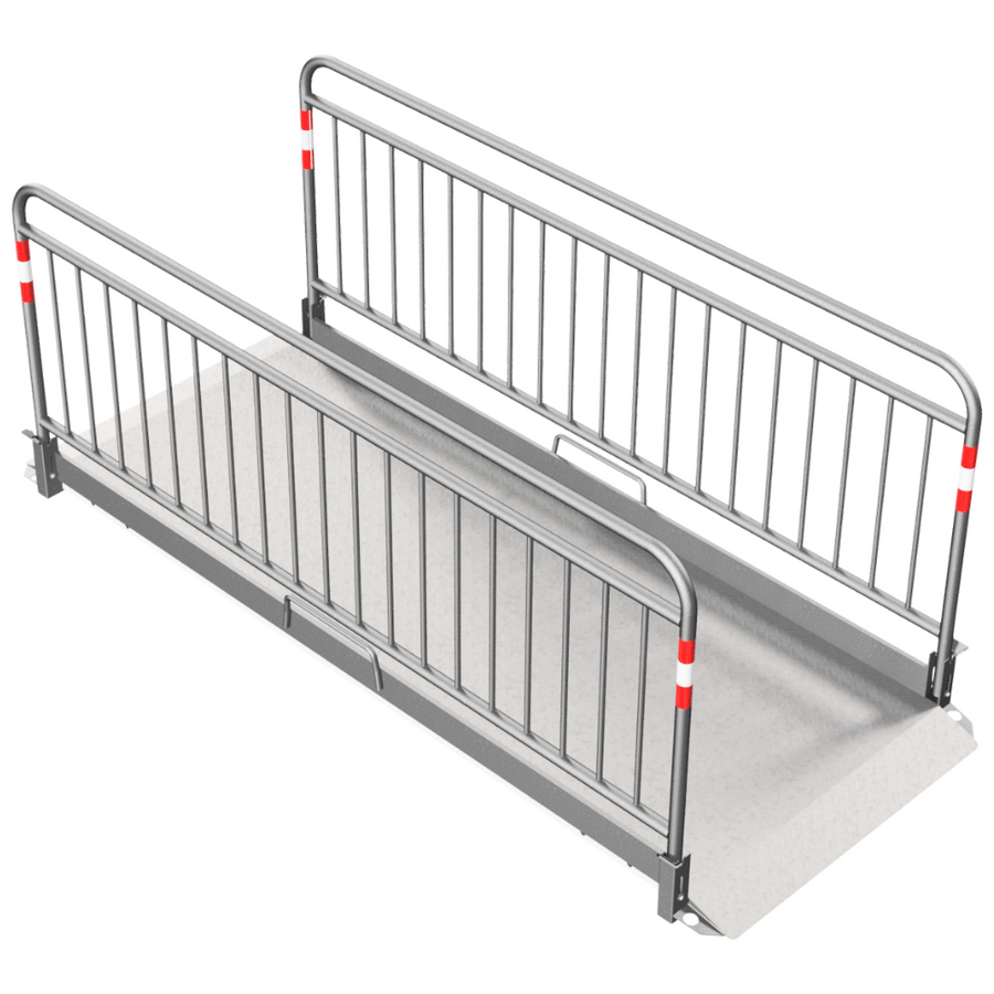 Aluminium loopbrug | 230-330 cm | Met veiligheidsrailing