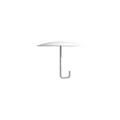 Witte parapluhaak met gebogen steel, minimalistisch design.