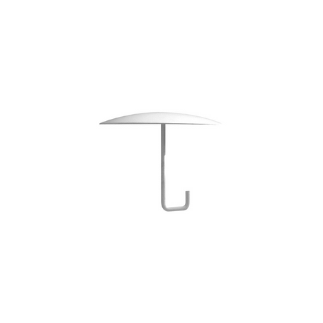 Witte parapluhaak met gebogen steel, minimalistisch design.