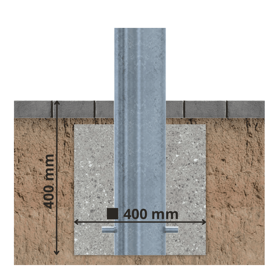Afzetpaal Ø102 mm | Verzinkt staal | Voor verankering in beton of op voetplaat