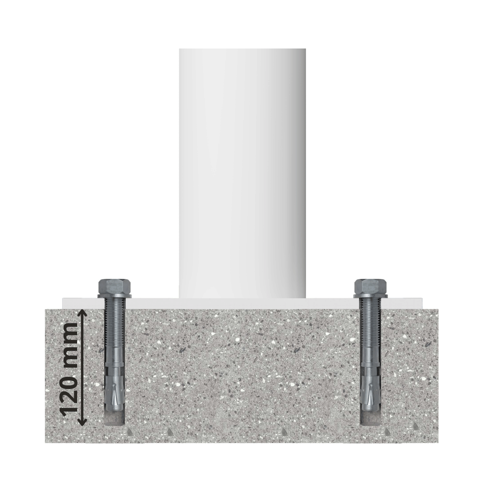 Aanrijdbeveiliging beugel Ø76 mm | Wit-blauw | Laadpaal bescherming
