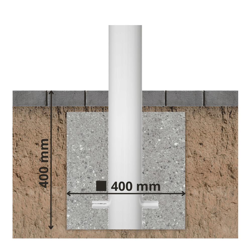 Aanrijdbeveiliging beugel Ø76 mm | Wit-blauw | Laadpaal bescherming