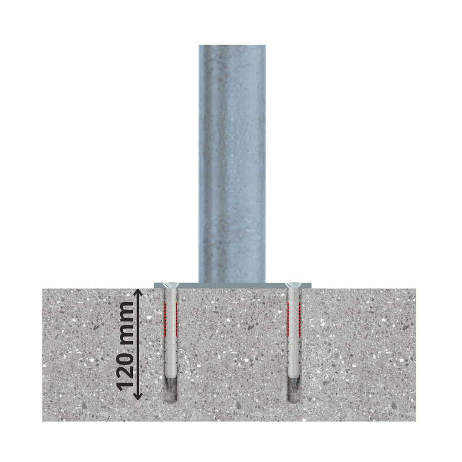 Afzetpaal Ø76 mm | Verzinkt staal | Voor verankering in beton of op voetplaat
