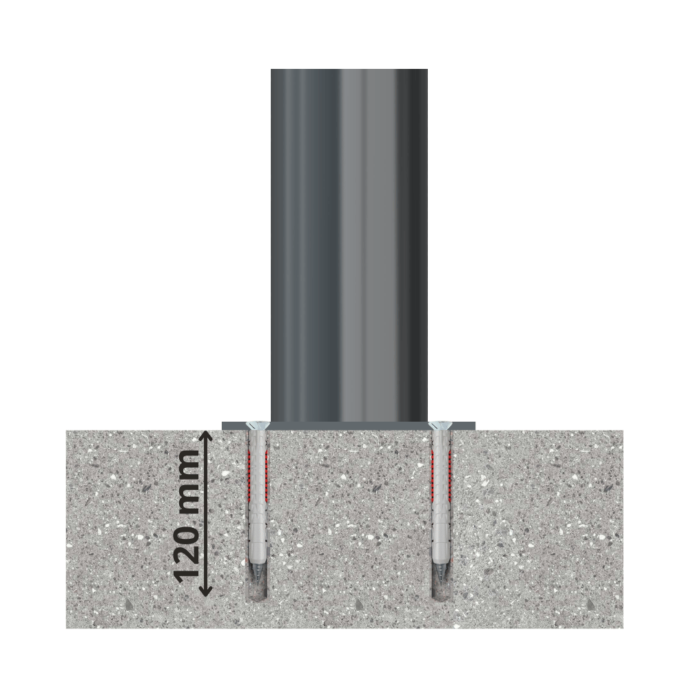 Afzetpaal design | Ø102 mm met helm kop | Montage- en kleuropties