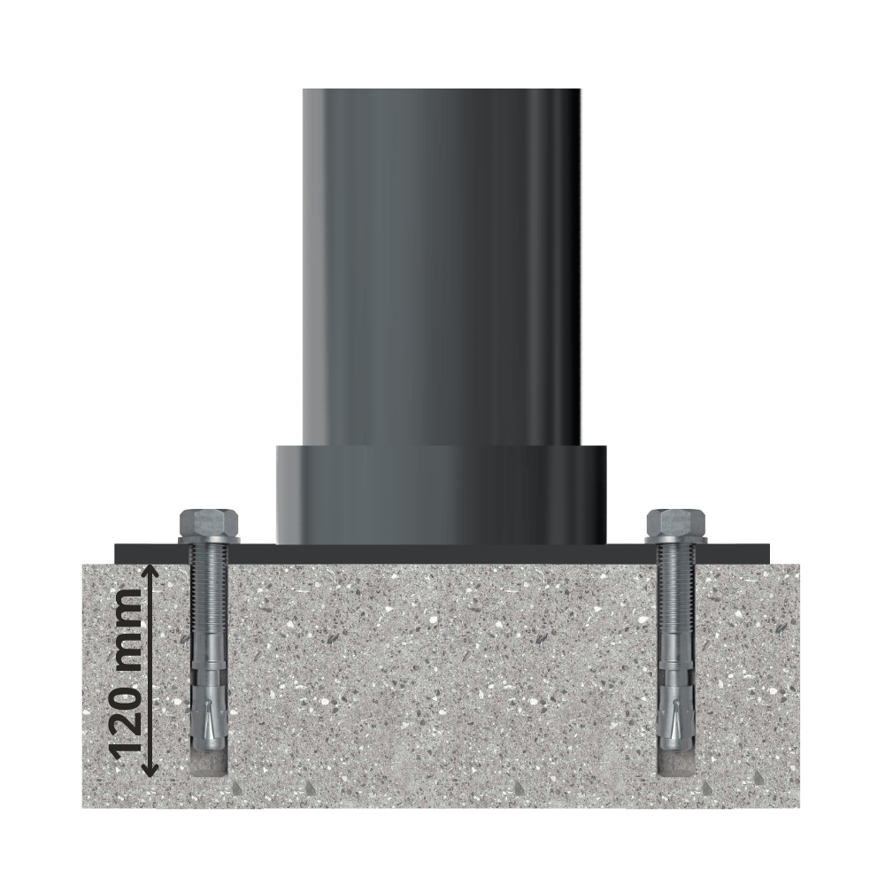 Afzetpaal design | Ø108 mm met helm kop | Montage- en kleuropties