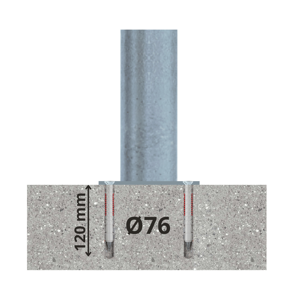 Aanrijdbeveiliging paal Ø76-102 mm | Verzinkt-blauw | Laadpaal bescherming