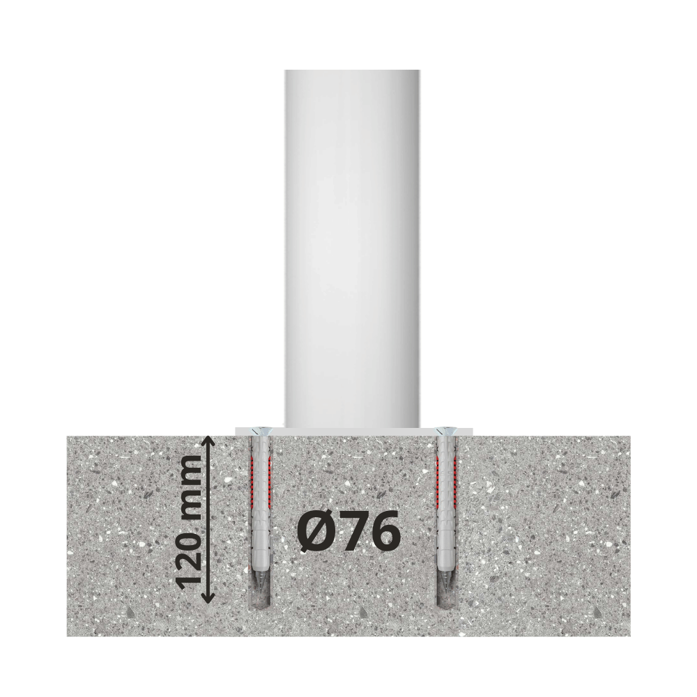 Aanrijdbeveiliging paal Ø76-102 mm | Wit-groen | Laadpaal bescherming
