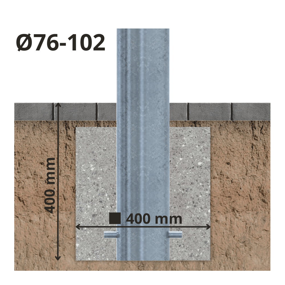 Aanrijdbeveiliging paal Ø76-102 mm | Verzinkt-blauw | Laadpaal bescherming