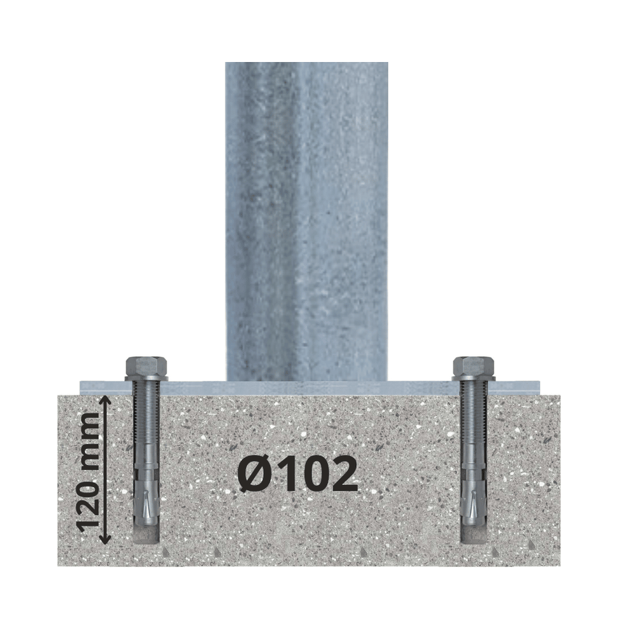 Aanrijdbeveiliging paal Ø76-102 mm | Verzinkt-groen | Laadpaal bescherming
