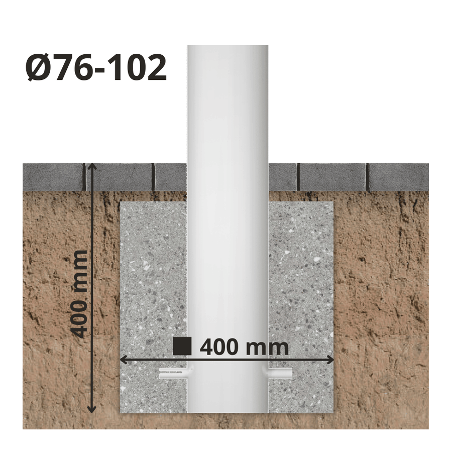 Aanrijdbeveiliging paal Ø76-102 mm | Wit-blauw | Laadpaal bescherming