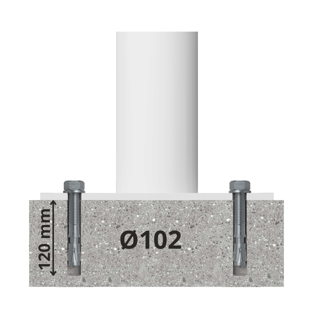 Aanrijdbeveiliging paal Ø76-102 mm | Wit-groen | Laadpaal bescherming