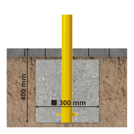 Beschermpaal Ø60 mm | Geel-zwart | Voor betonverankering of op voetplaat