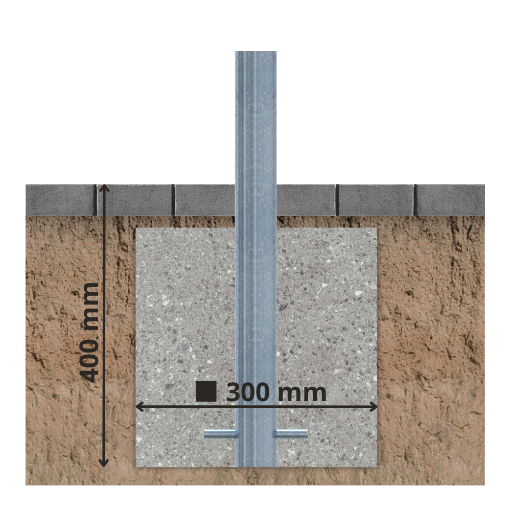 Beschermpaal Ø60 mm | Verzinkt staal | Voor betonverankering of op voetplaat