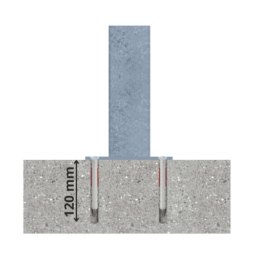 Beschermpaal 70x70 mm | Verzinkt staal | Voor betonverankering of op voetplaat