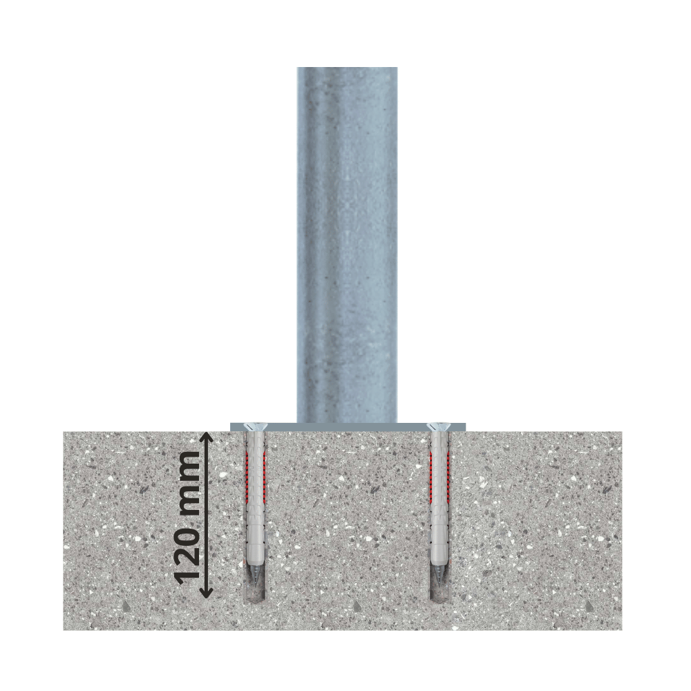 Beschermpaal Ø76 mm | Verzinkt-blauw | Voor betonverankering of op voetplaat