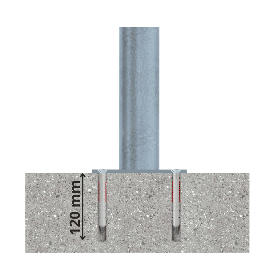 Beschermpaal Ø76 mm | Verzinkt-groen | Voor betonverankering of op voetplaat