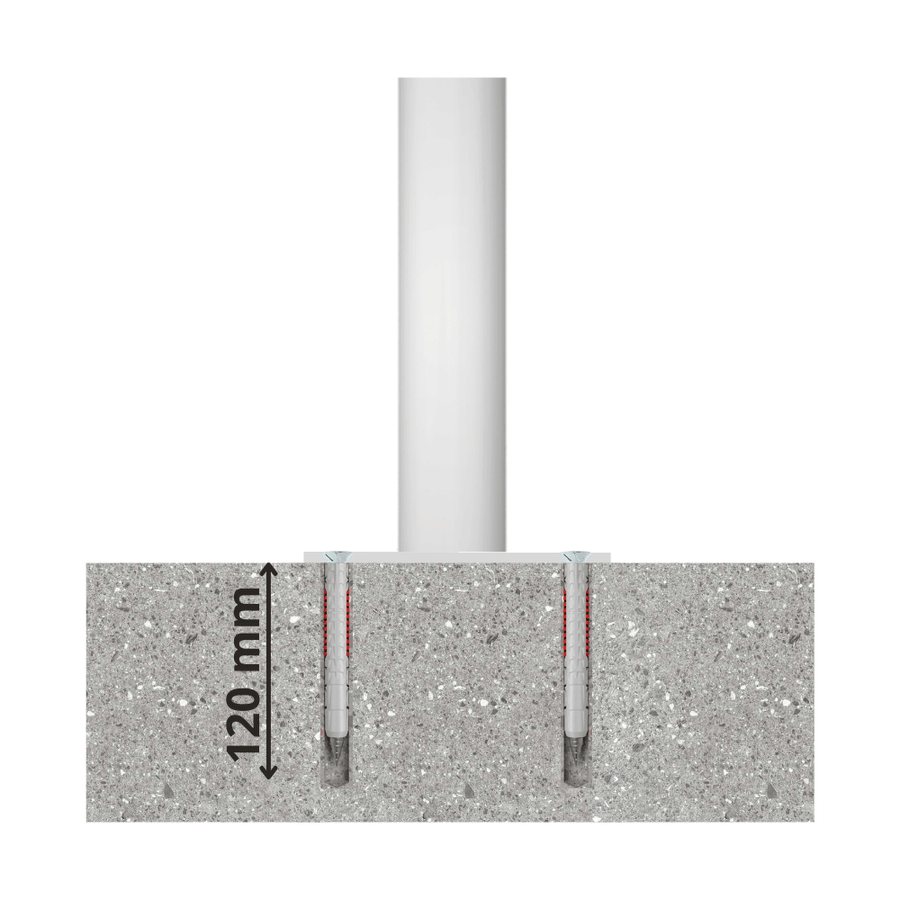 Beschermpaal Ø76 mm | Wit - groen | Voor betonverankering of op voetplaat