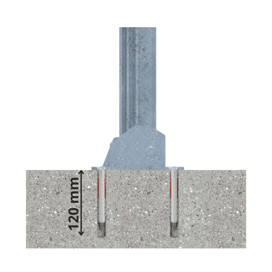 Neerklapbare afzetpaal Ø60 mm | Wit-rood of verzinkt | Met slot opties