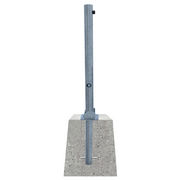 Neerklapbare afzetpaal Ø76 mm met betonvoet | Wit-rood of verzinkt