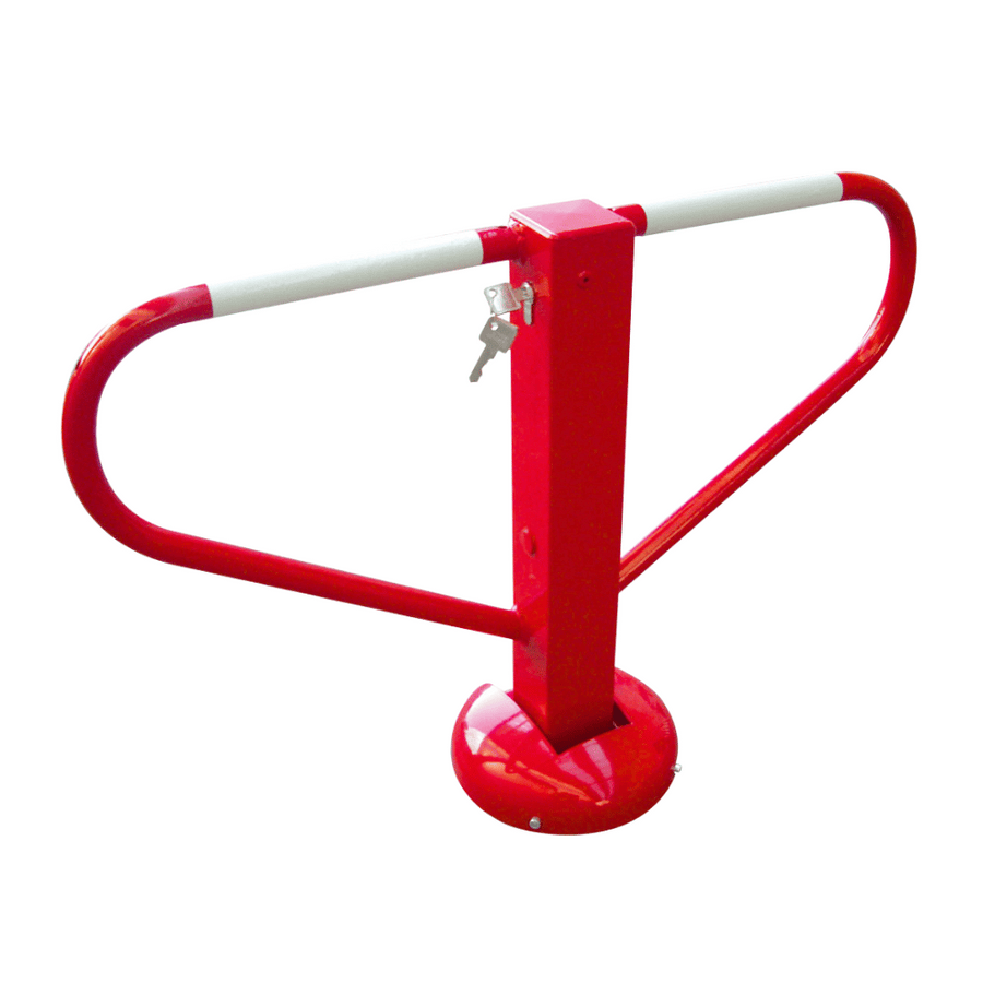 Parkeerbeugel bots bestendig | rood - wit | Met cilinderslot