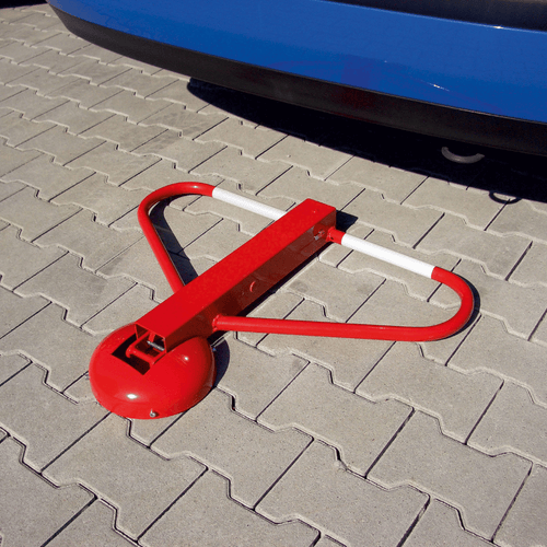 Parkeerbeugel bots bestendig | rood - wit | Met cilinderslot