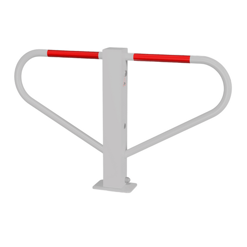 Parkeerbeugel | Wit - rood of verzinkt | Voor verankering in beton of op voetplaat