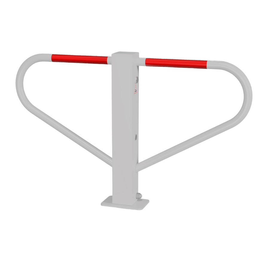 Parkeerbeugel | Wit - rood of verzinkt | Voor verankering in beton of op voetplaat