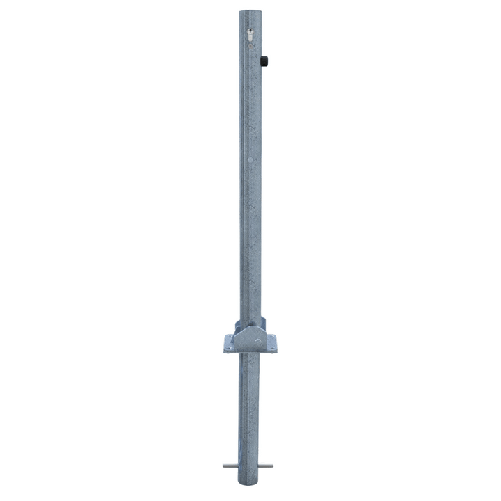 Neerklapbare parkeerpaal Ø60 mm | Wit-rood of verzinkt | Met slot opties